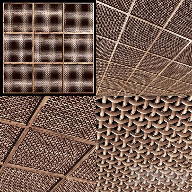 Ceiling crooked thick branch rattan n1 / Ceiling of curved thick rattan branches