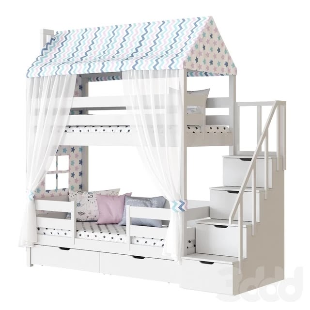 Children's 2-tiered bed house Madrid