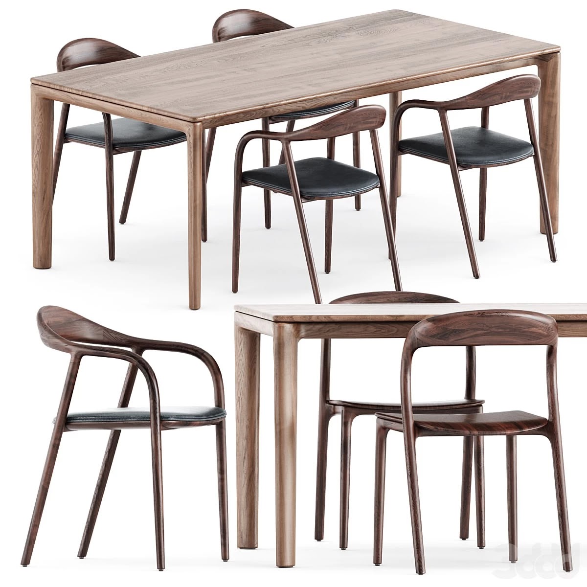 Neva chairs and Neva table by Artisan