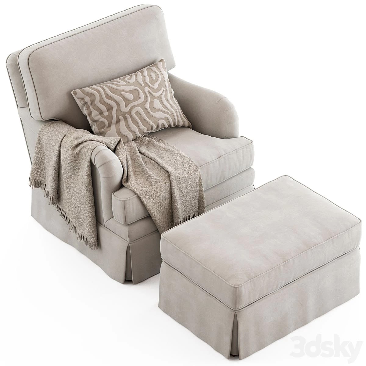 Ethan Allen Monica Armchair and Ottoman