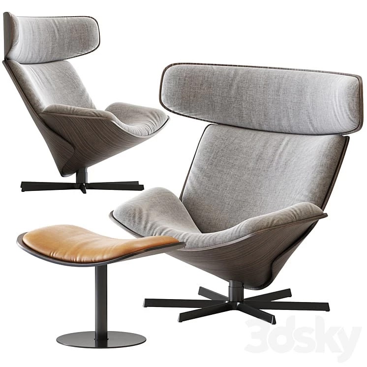 Almora B&B Italia Armchair and Footrest