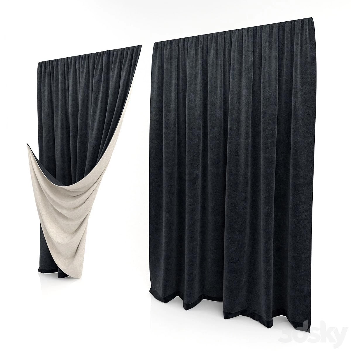 Curtain with a raised edge #2