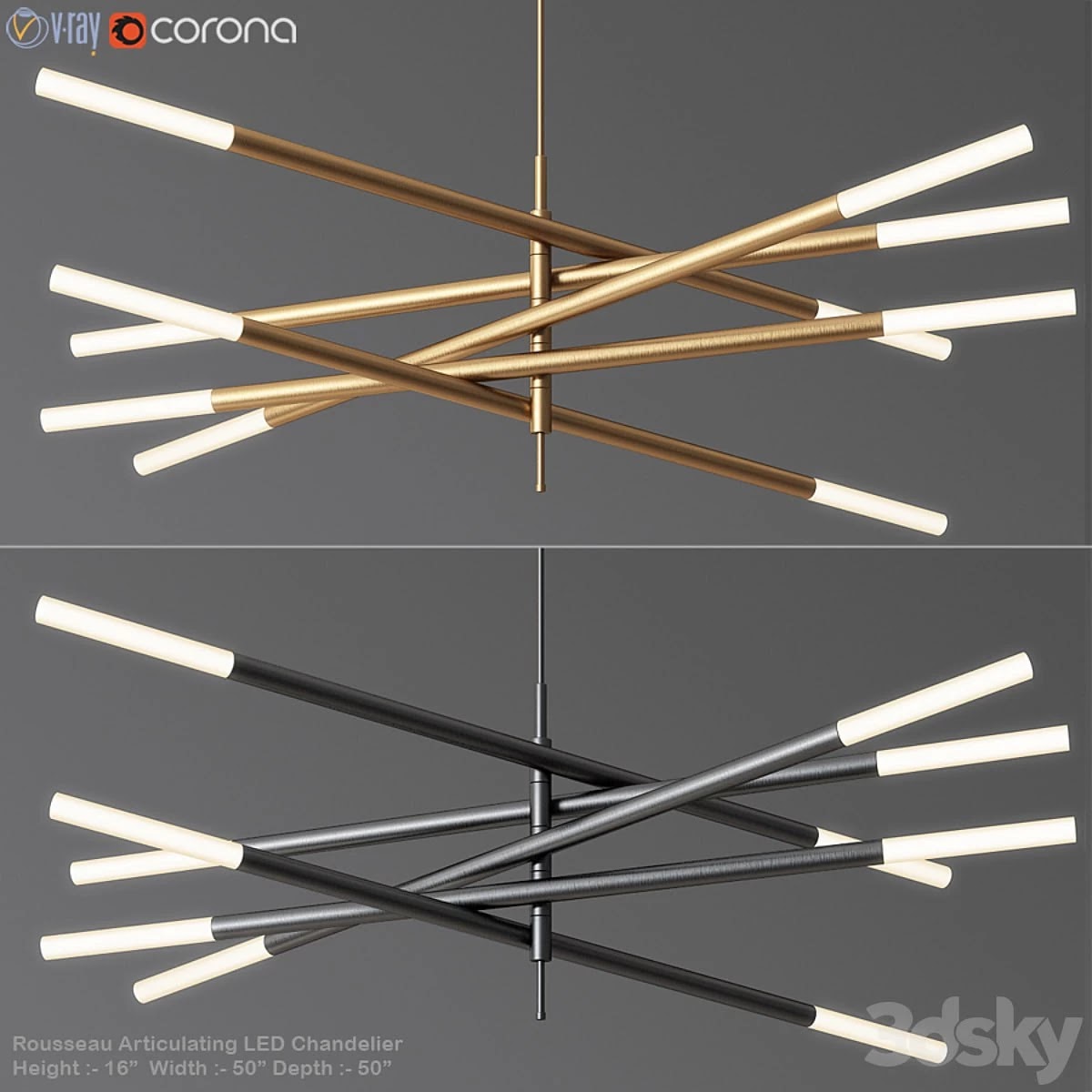 Rousseau Articulating LED Chandelier