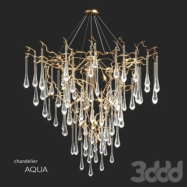Serip Aqua 19 Lamp Funnel Bespoke Chandelier