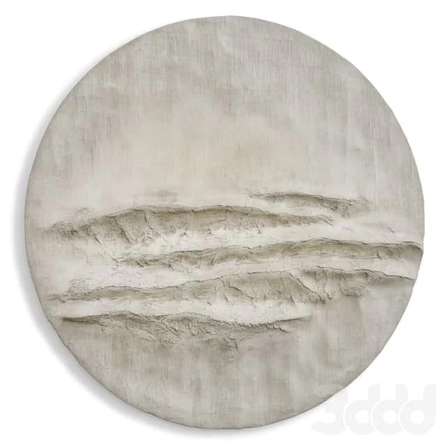 Round wall panel reef original art plaster