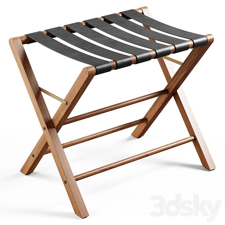 Zara Home - The leather and wood stand for suitcase