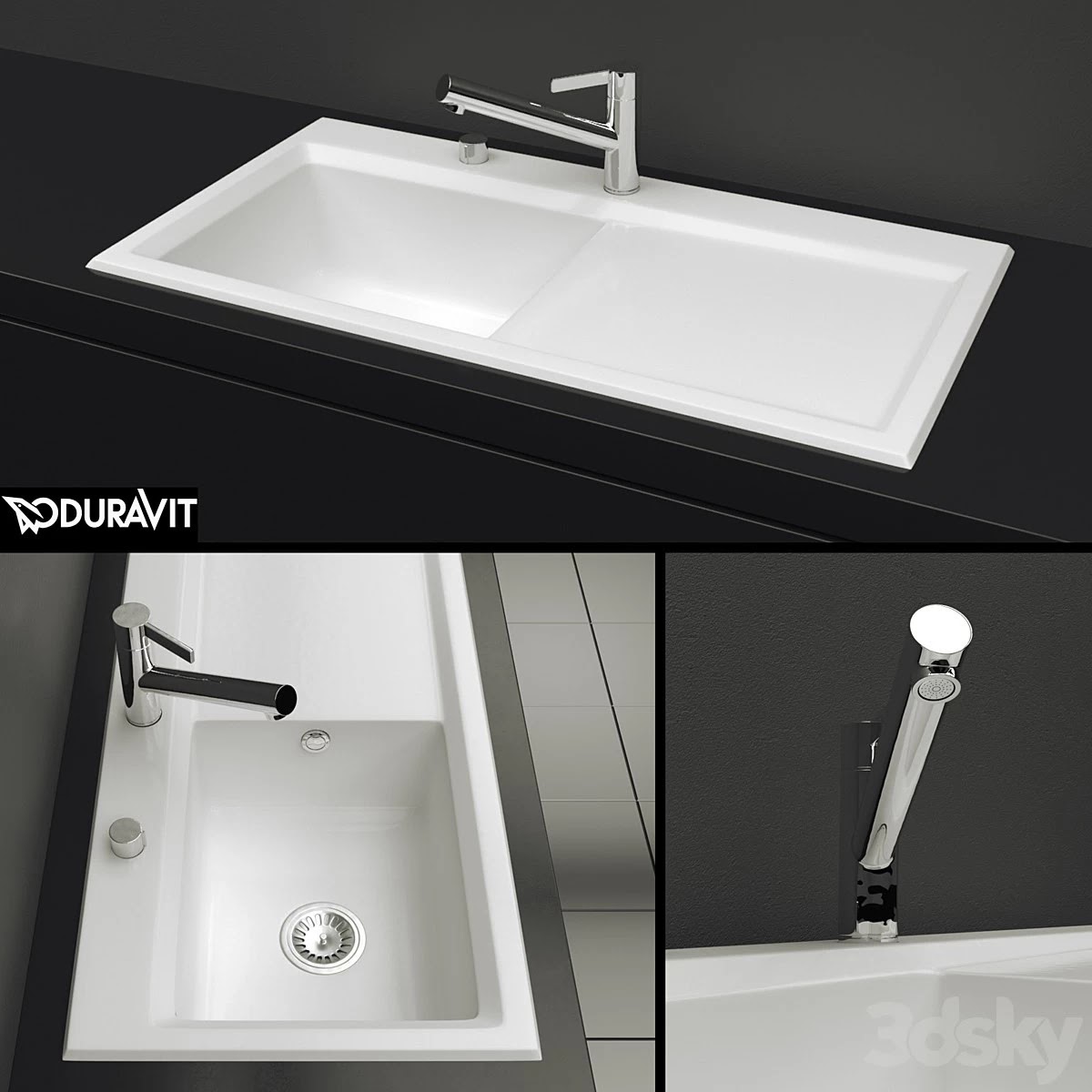 Duravit - Kitchen sink Kiora 60L XL Countertop basin. #