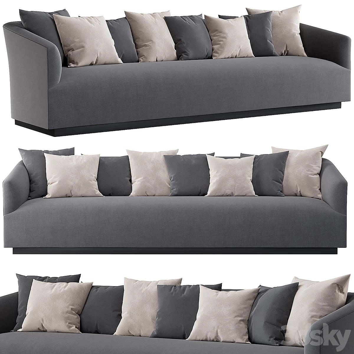 RH | 1950s Italian Shelter Arm sofa