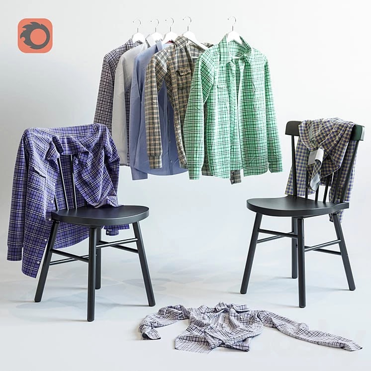 A set of men's shirts and chair IKEA NORRARYD