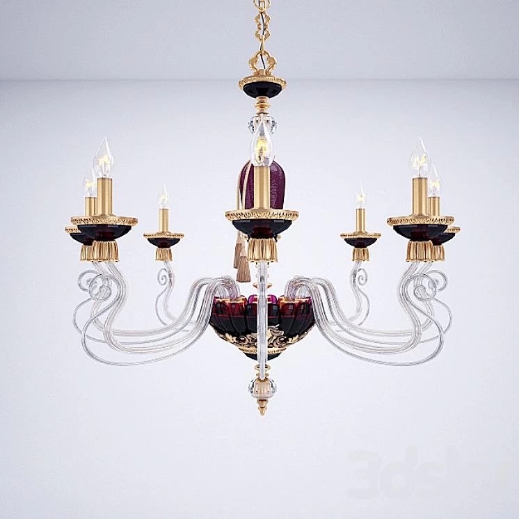 Chandelier BAROCCO L8 Violet - Gold