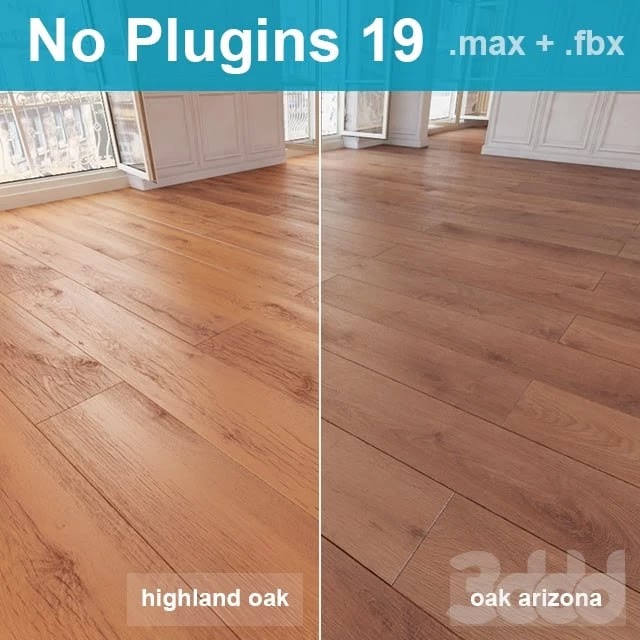 Wooden floor 19 (2 species, without the use of plug-ins)