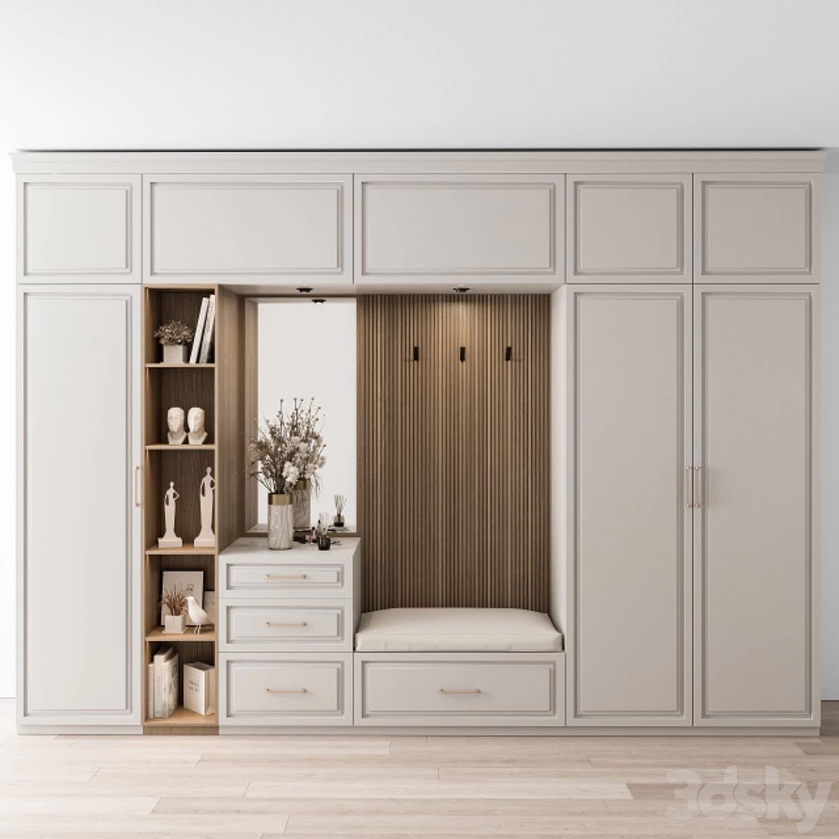 Hallway 19 - White and Wood Set