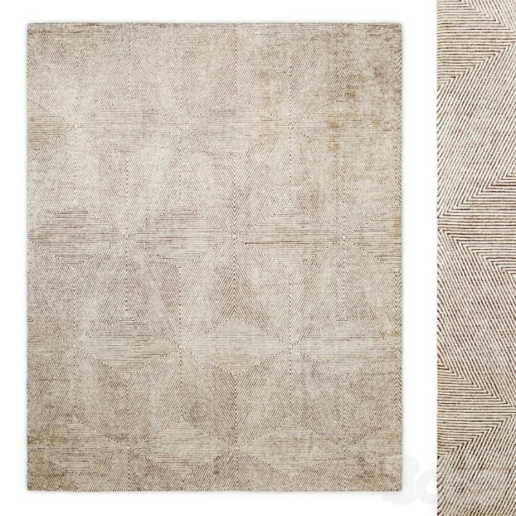 Mosaic Hand-Knotted Silk Rug RH