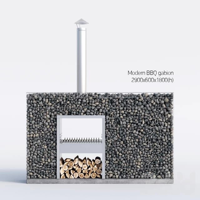 Modern BBQ gabion