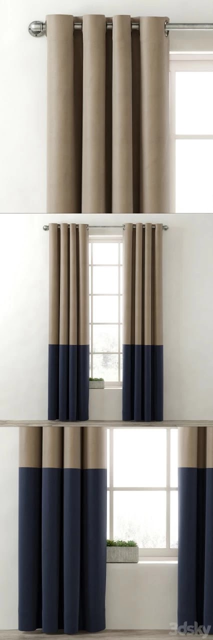 RH / COLORBLOCK COTTON CANVAS DRAPERY PANEL