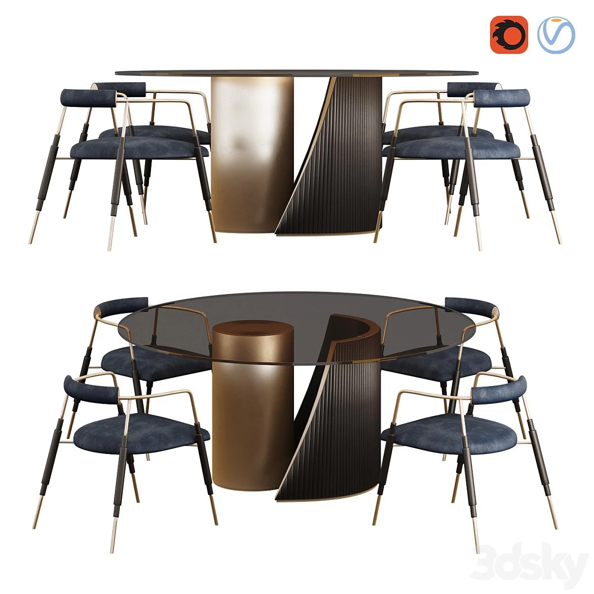 Hege Table and Frame Chair by Shake