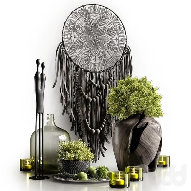 Decorative set in dark colors