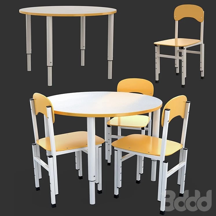 Table and Chairs Height Adjustable