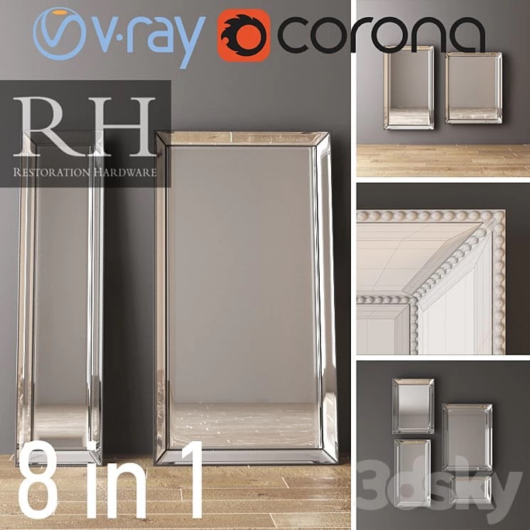 RH VENETIAN MIRRORS SET SILVER