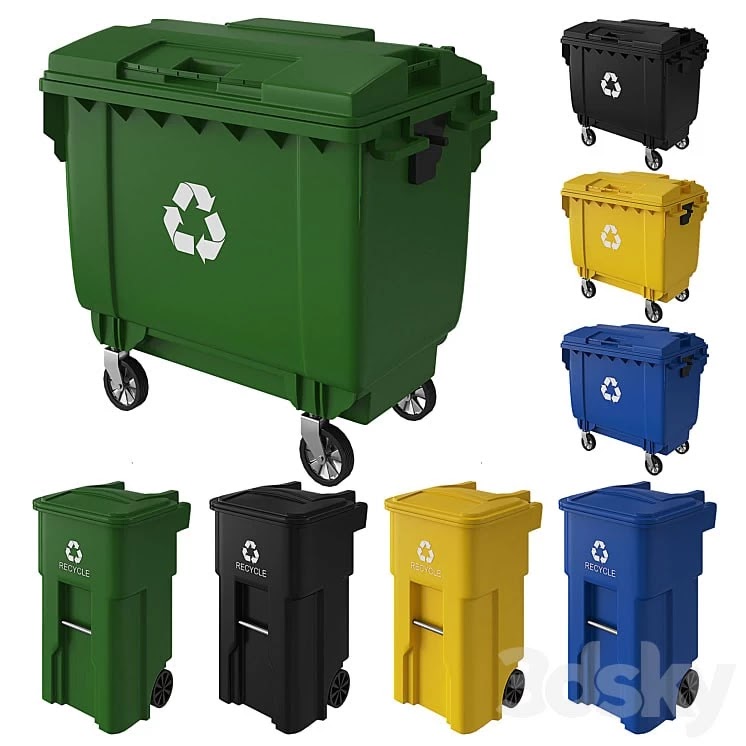 Trash can and dumpster