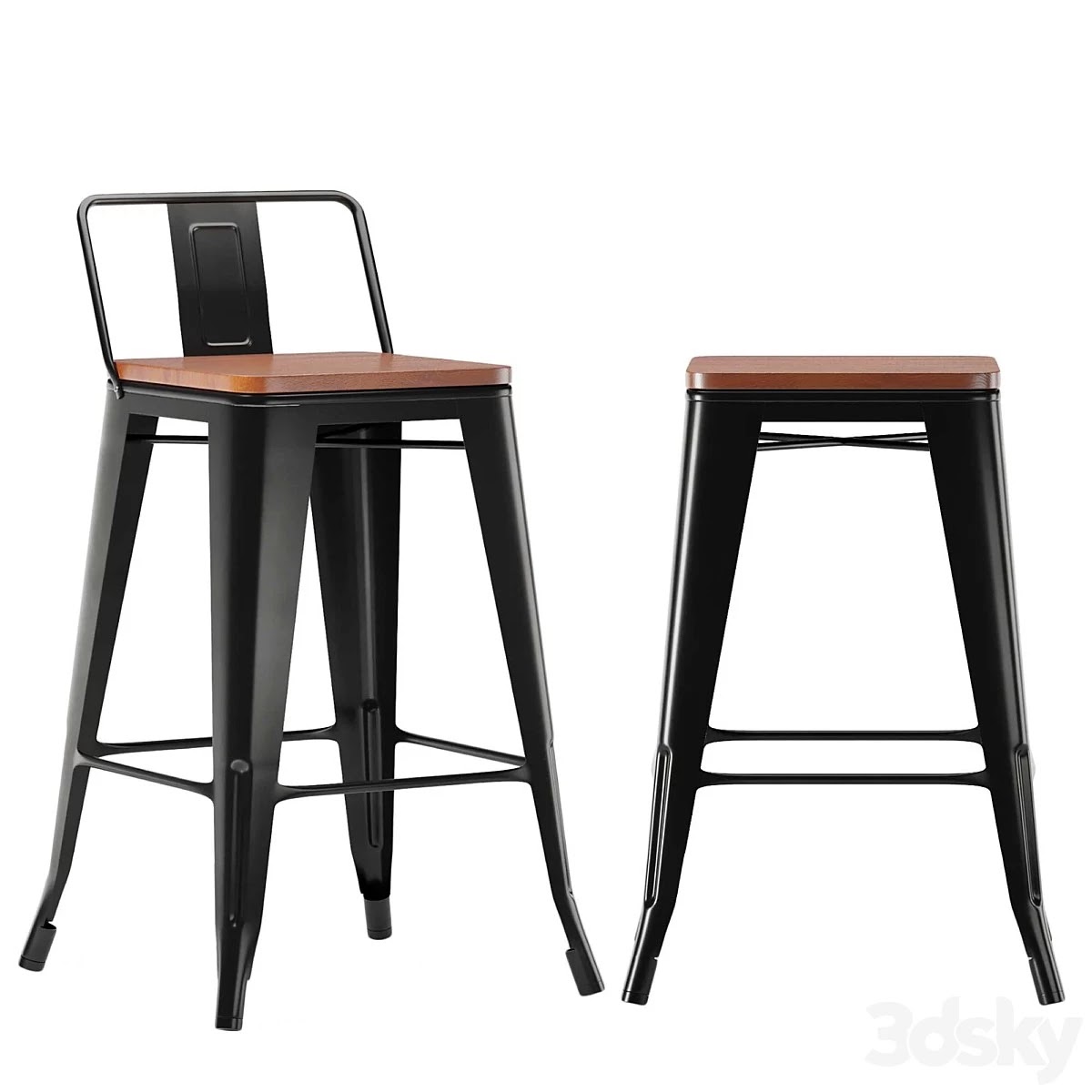 Bar chair Tolix wood