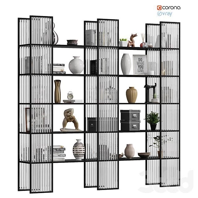 Shelves with decor