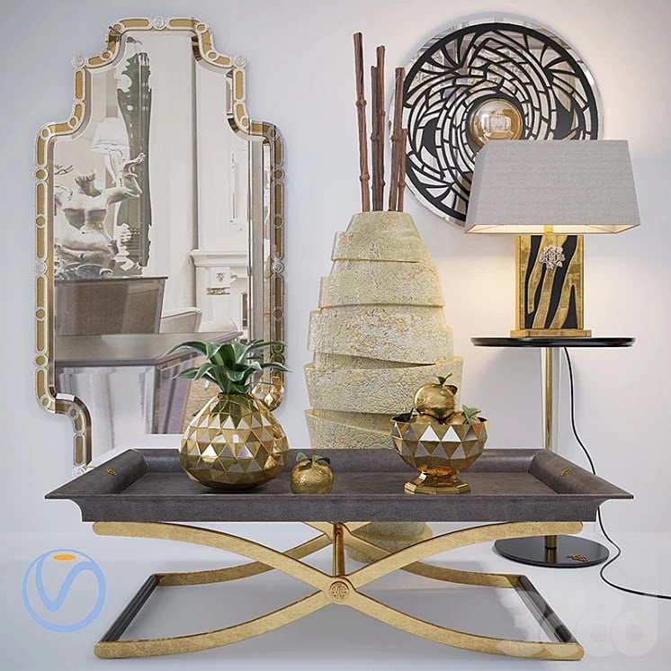 Decorative set with golden apples
