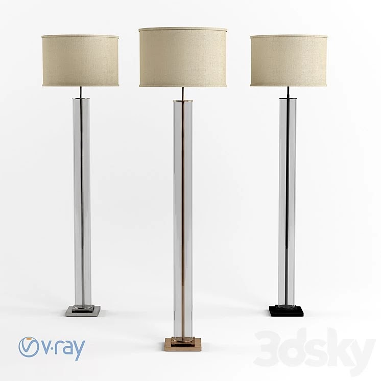 RH French Column Glass Floor Lamp