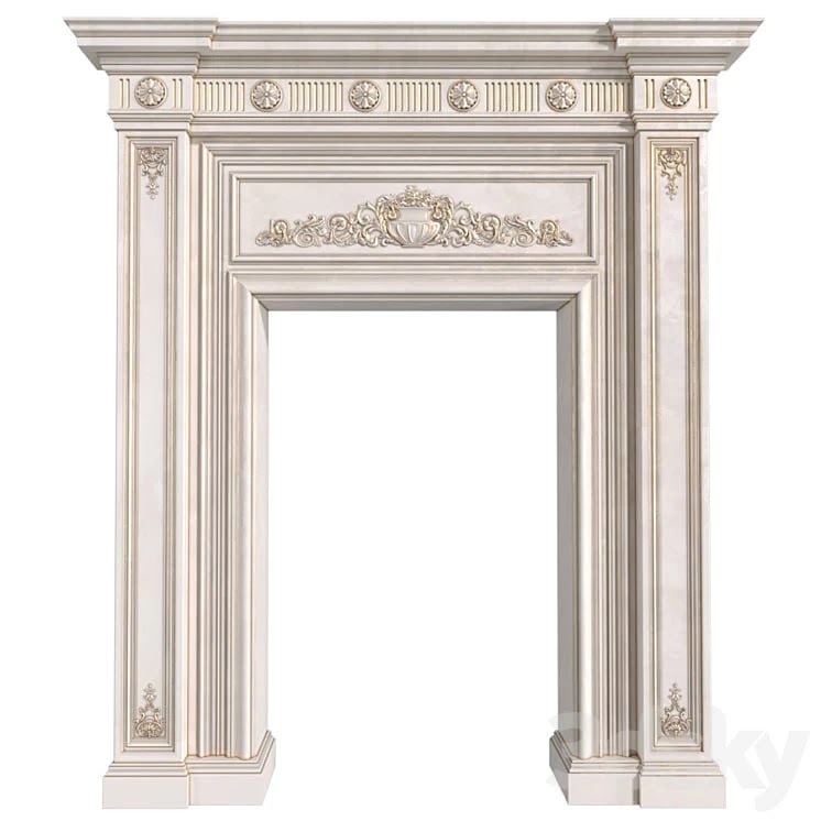 Doorway in classic style with decorative plaster. Door Portal. Classic Doorway.Classic Architecture Arch.arched doorway