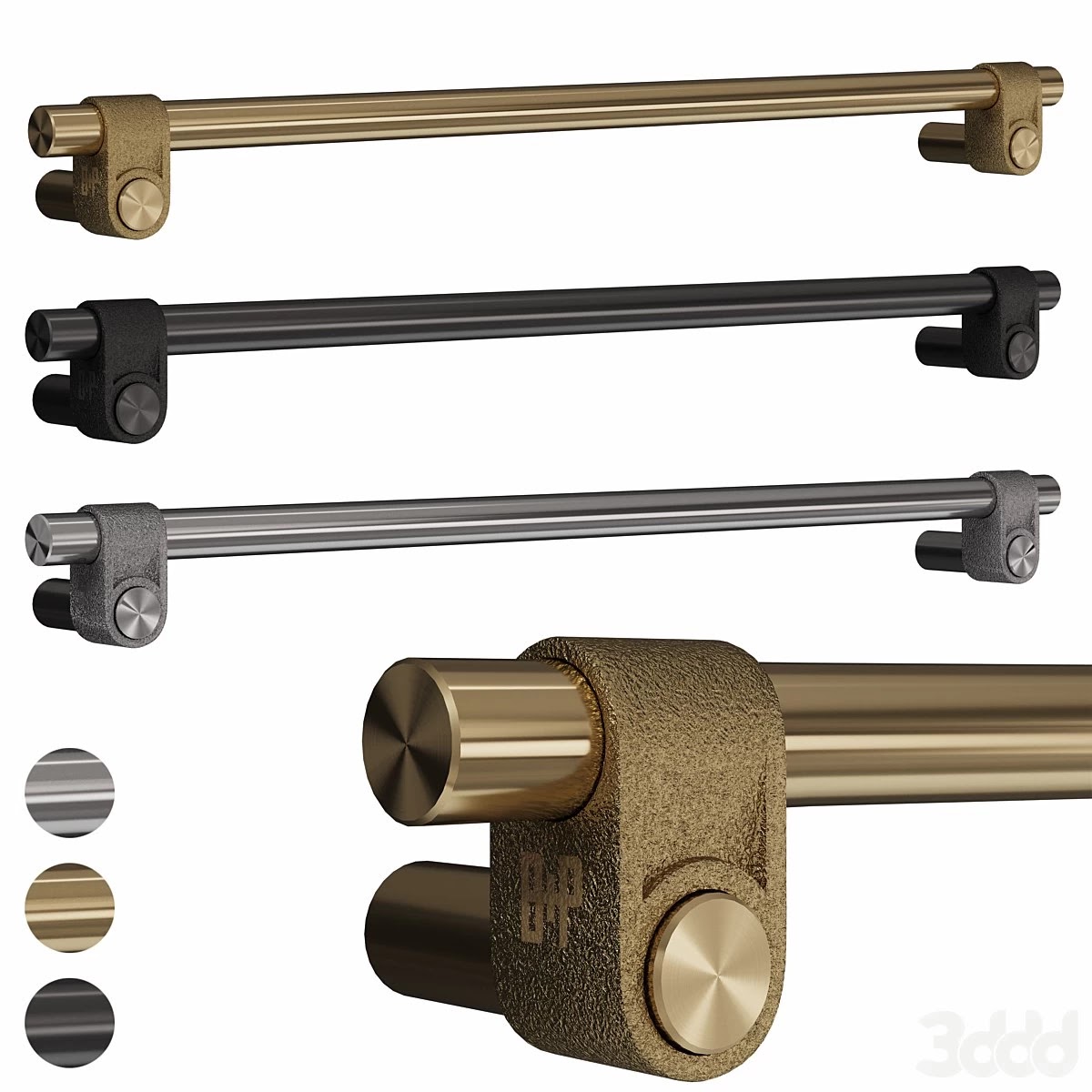 CLOSET BAR / CAST / GUN METAL Punch Cast Cabinet hardware
