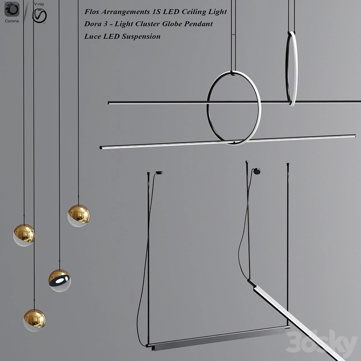 Flos Linear Suspension And Dora Pendant Collection