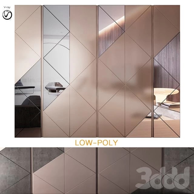 Wardrobe with sliding doors MADRAS By Gruppo Tomasella (low poly)