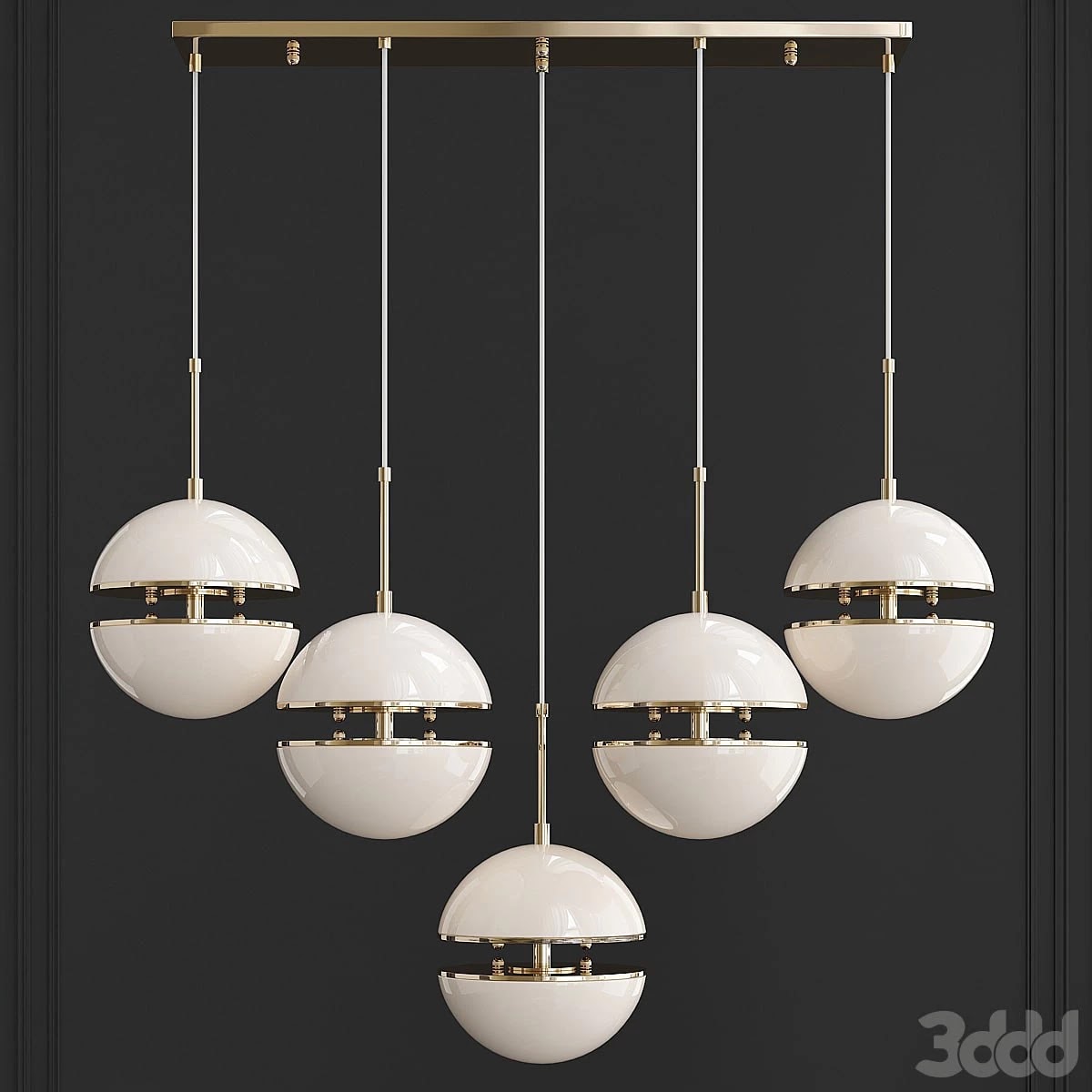 Restoration Hardware HEMISPHERE 7-LIGHT LINEAR CHANDELIER Brass