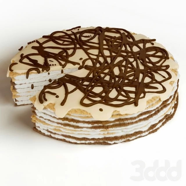 cake with cream waffle