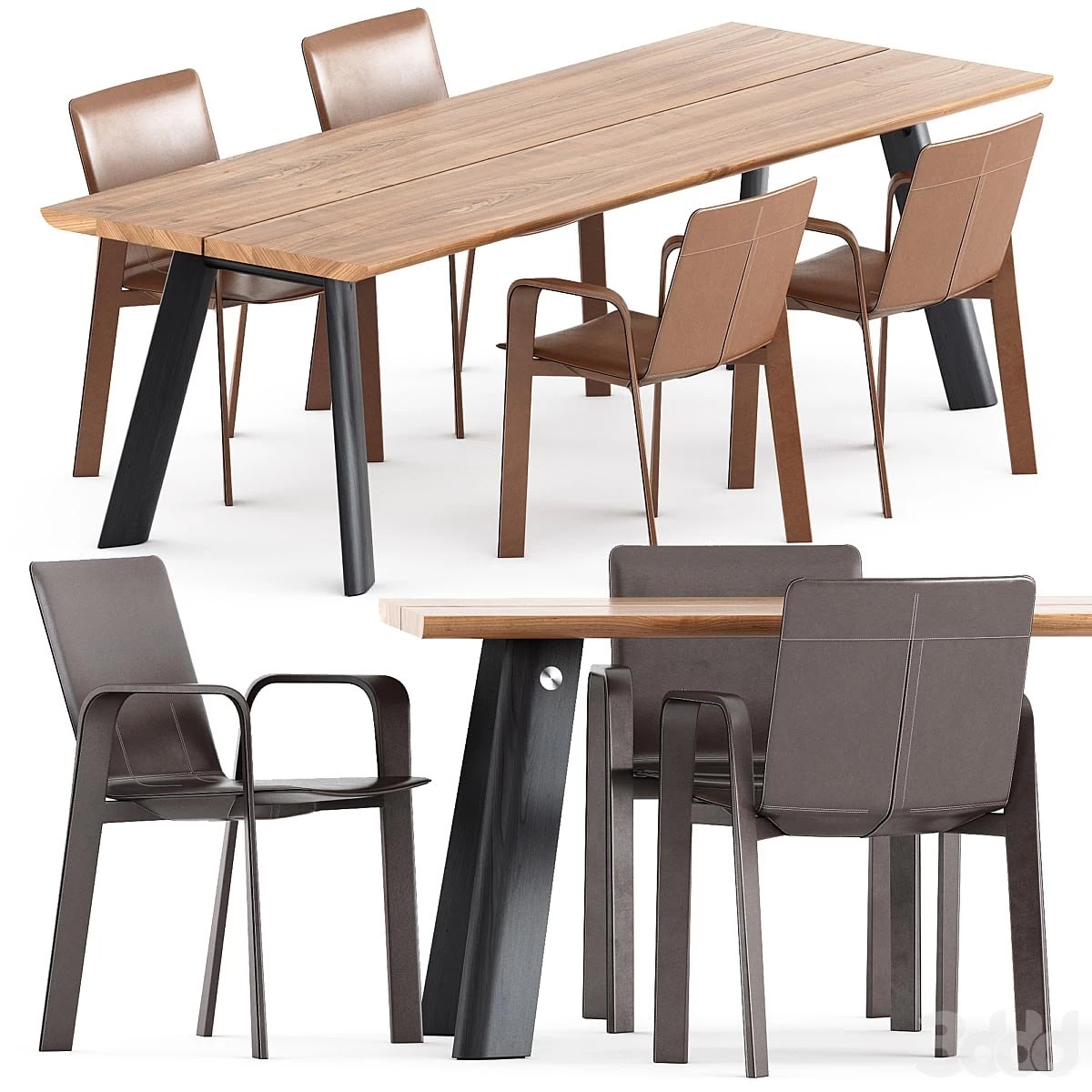 Chaise Sellier chair by hermes and P68 Table by more