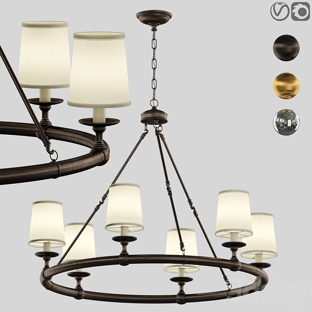 Devon round chandelier 6 light