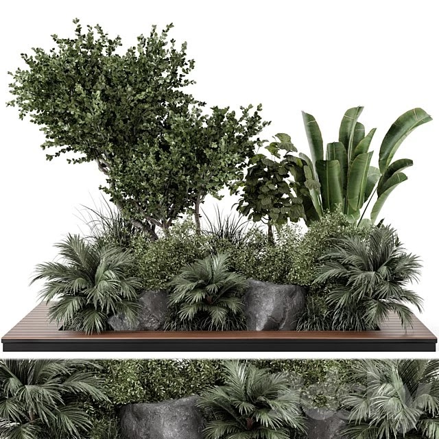 Outdoor Garden set bush and Tree - Garden Set 637
